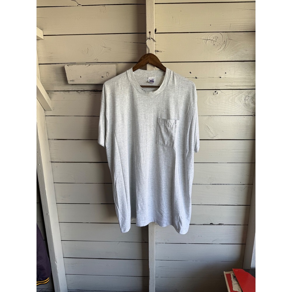 Vintage BVD Premium Heavyweight Pocket T-Shirt Mens XXL Heather Gray Made in USA